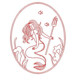 Redwork Mermaids 08(Sm) machine embroidery designs