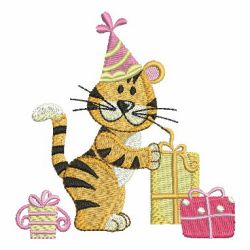 Cute Birthday Tiger 04 machine embroidery designs