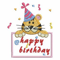 Cute Birthday Tiger 10 machine embroidery designs