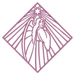 Redwork Stained Glass Angels 03(Lg) machine embroidery designs