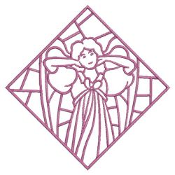 Redwork Stained Glass Angels 09(Md) machine embroidery designs