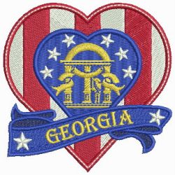 Patriotic US States Heart 1 10 machine embroidery designs