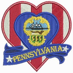 Patriotic US States Heart 4 08 machine embroidery designs