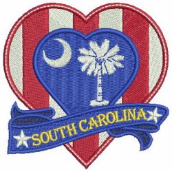 Patriotic US States Heart 4 10 machine embroidery designs