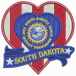 Patriotic US States Heart 5 machine embroidery designs