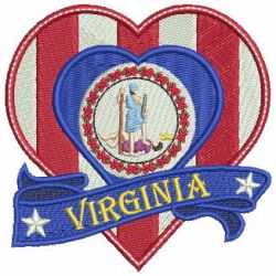 Patriotic US States Heart 5 07 machine embroidery designs