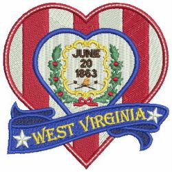 Patriotic US States Heart 5 09