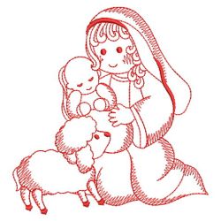 Redwork Cute Nativity 04(Sm) machine embroidery designs