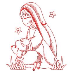 Redwork Cute Nativity 06(Md) machine embroidery designs