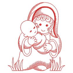 Redwork Cute Nativity 09(Md) machine embroidery designs