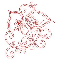 Redwork Calla Lily 2 03(Sm) machine embroidery designs