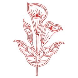 Redwork Calla Lily 2 12(Md) machine embroidery designs