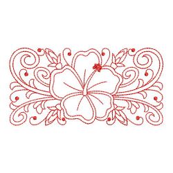 Redwork Heirloom Hibiscus 07(Lg) machine embroidery designs