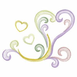 Colorful Rippled Hearts 10(Lg) machine embroidery designs