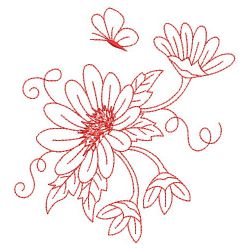 Redwork Amazing Flowers 04(Md) machine embroidery designs