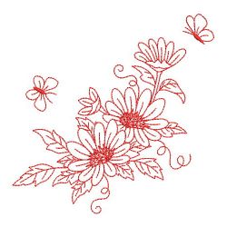 Redwork Amazing Flowers 05(Lg) machine embroidery designs