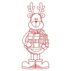 Redwork School Reindeer 05(Lg) machine embroidery designs