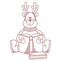 Redwork School Reindeer 07(Md) machine embroidery designs