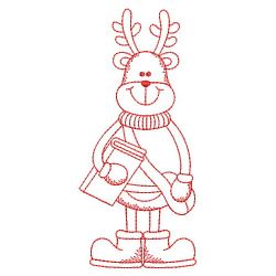 Redwork School Reindeer 09(Md) machine embroidery designs