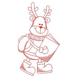 Redwork School Reindeer 10(Sm)