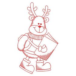 Redwork School Reindeer 10(Sm) machine embroidery designs