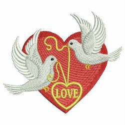 Assorted Valentine Doves machine embroidery designs