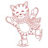 Redwork Cute Cat(Md)