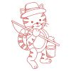 Redwork Cute Cat 06(Md)