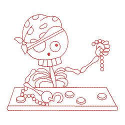 Redwork Pirate Skeleton 03(Sm)