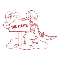 Redwork Pirate Skeleton 04(Lg) machine embroidery designs