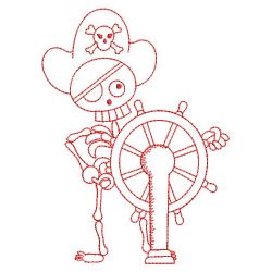 Redwork Pirate Skeleton 10(Md) machine embroidery designs