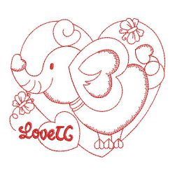 Redwork Heart Animals 02(Lg)