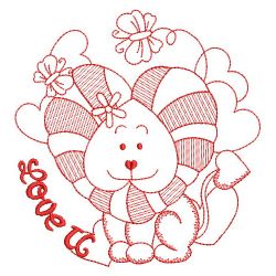 Redwork Heart Animals 03(Md) machine embroidery designs