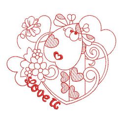 Redwork Heart Animals 04(Md) machine embroidery designs