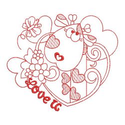 Redwork Heart Animals 04(Lg)