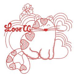 Redwork Heart Animals 05(Md) machine embroidery designs