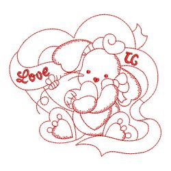 Redwork Heart Animals 06(Lg) machine embroidery designs