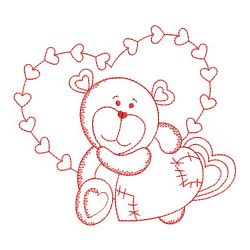 Redwork Heart Animals 07(Lg) machine embroidery designs