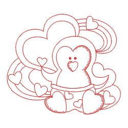 Redwork Heart Animals 08(Lg) machine embroidery designs