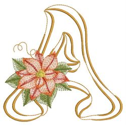Christmas Poinsettia Alphabet 01(Sm) machine embroidery designs