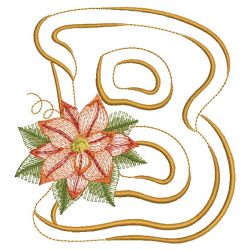 Christmas Poinsettia Alphabet 02(Md) machine embroidery designs