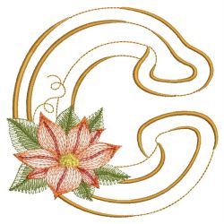 Christmas Poinsettia Alphabet 03(Sm) machine embroidery designs