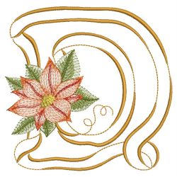 Christmas Poinsettia Alphabet 04(Lg) machine embroidery designs