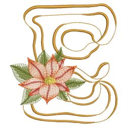 Christmas Poinsettia Alphabet 05(Md) machine embroidery designs