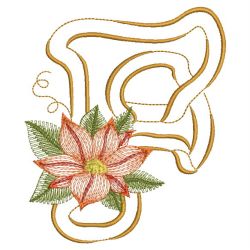 Christmas Poinsettia Alphabet 06(Sm) machine embroidery designs