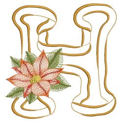 Christmas Poinsettia Alphabet 08(Sm) machine embroidery designs