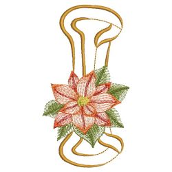 Christmas Poinsettia Alphabet 09(Lg) machine embroidery designs