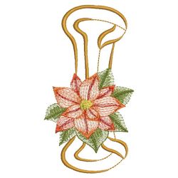 Christmas Poinsettia Alphabet 09(Md) machine embroidery designs