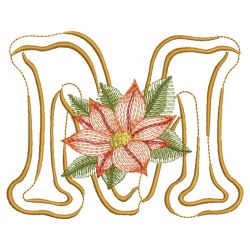 Christmas Poinsettia Alphabet 13(Md) machine embroidery designs