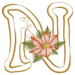 Christmas Poinsettia Alphabet 14(Lg) machine embroidery designs